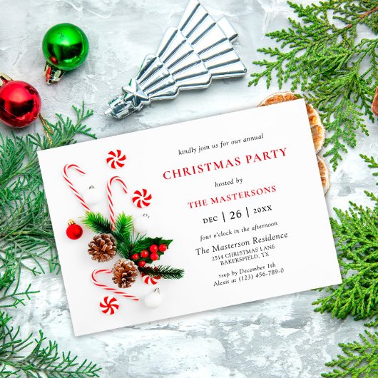 Invitation Élégant Festin Ornament Noël Fête