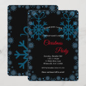 Invitation Élégant Festive Blue Flakes (Devant / Derrière)