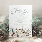 Invitation Elegant Festive Floral Snow in Love Bridal Shower