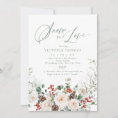 Invitation Elegant Festive Floral Snow in Love Bridal Shower (Devant)
