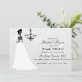 Invitation Élégant Fête des mariées de mariage Gown Invitatio (Debout devant)