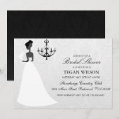 Invitation Élégant Fête des mariées de mariage Gown Invitatio (Devant / Derrière)