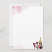 Invitation Élégant Fêtons la Bourgogne Blush Rose Floral (Dos)