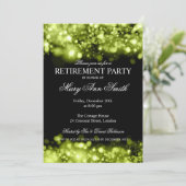 Invitation Élégant feu de flamme de la chaux du parti de retr (Debout devant)