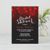 Invitation Elégant feu rouge à cordes bokeh douche nuptiale (Debout devant)