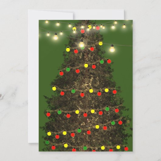 Invitation Élégant feu vert de Noël Festif (Dos)