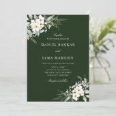 Invitation Élégant Feuillage Bohème Aquarelle Floral Mariage  (Debout devant)