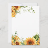 Invitation Elégant feuillage floral tournesol douche nuptiale (Dos)