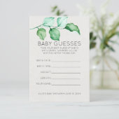 Invitation Élégant feuillage | Jeu de devination baby shower (Debout devant)