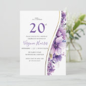 Invitation Élégant feuillage pourpre Vingt-vingtième annivers (Debout devant)