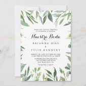 Invitation Élégant feuillage tropical Nuestra Boda Mariage (Devant)