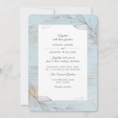 Invitation Élégant Feuille Botanique Argent Rustique Mariage (Devant)