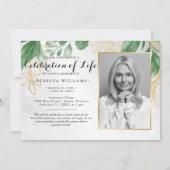 Invitation Élégant Feuille botanique Photo Célébration de la  (Devant)