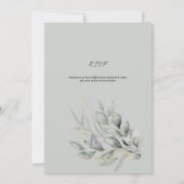 Invitation Elégant Feuille d'aquarelle Mariage (Dos)