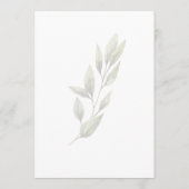 Invitation Élégant Feuille de Verdure Simple à l'Aquarelle Mo (Dos)