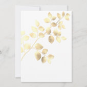 Invitation Élégant feuille d'or blanc (Dos)