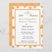 Invitation Élégant feuille d'or haut niveau de réussite diplô (Devant / Derrière)