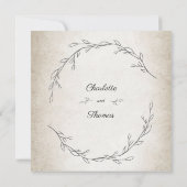 Invitation Élégant Feuille doux Mariage de script (Dos)