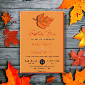 Invitation Élégant Feuille rustique brûlé Mariage de automne