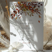 Invitation Elégant Feuille saisonnier Russet Mariage