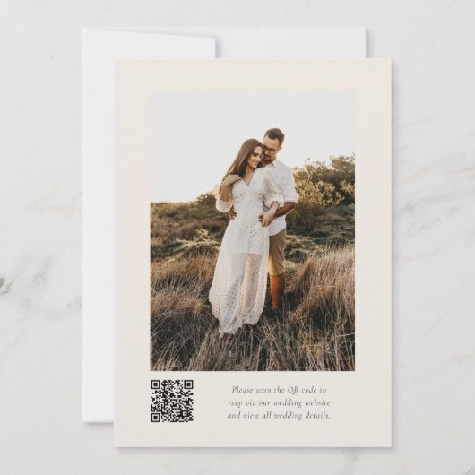 Invitation Élégant Feuille verdure QR Code Mariage photo (Dos)