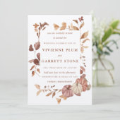 Invitation Élégant Feuilles d'automne Citrouille minimaliste (Debout devant)