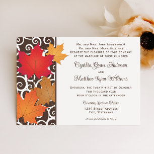 Invitation Élégant Feuilles d'automne et Mariage de automne d