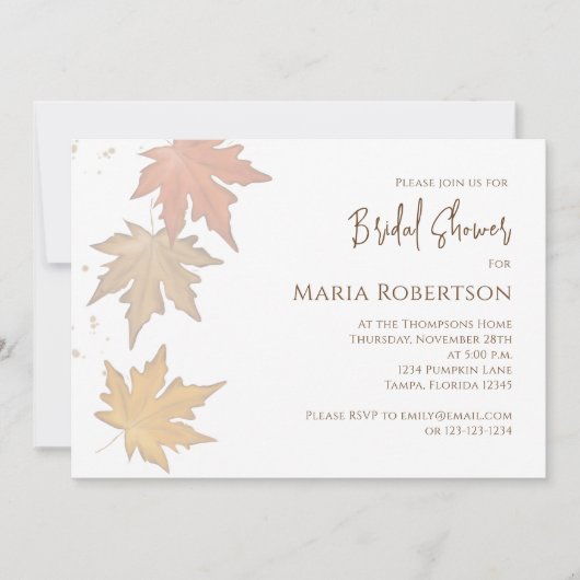 Invitation Élégant Feuilles d'automne Feuillage de automne Ca (Devant)