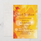 Invitation Élégant Feuilles d'automne Golden Sweet 16 (Devant / Derrière)