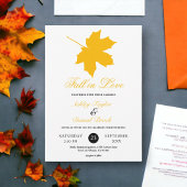 Invitation Élégant Feuilles d'automne Jaune Mariage Floral ru