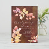 Invitation Élégant Feuilles d'automne Thanksgiving (Debout devant)