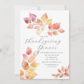 Invitation Élégant Feuilles d'automne Thanksgiving (Devant)