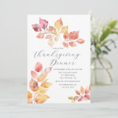 Invitation Élégant Feuilles d'automne Thanksgiving (Debout devant)