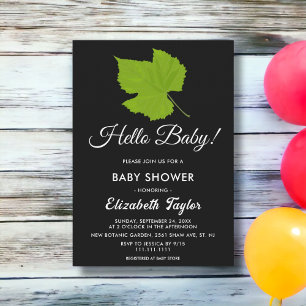 Invitation Élégant Feuilles de chute verte Baby shower Floral