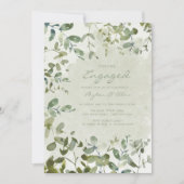 Invitation Elégant Fiançailles blanc Eucalyptus Vert Sage (Devant)