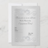 Invitation ÉLÉGANT FIANÇAILLES CRISTAL ARGENT Semi brillant (Dos)