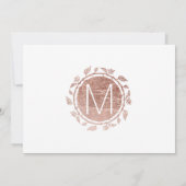 Invitation Élégant Fiançailles Floral Rose Blanche Or (Dos)