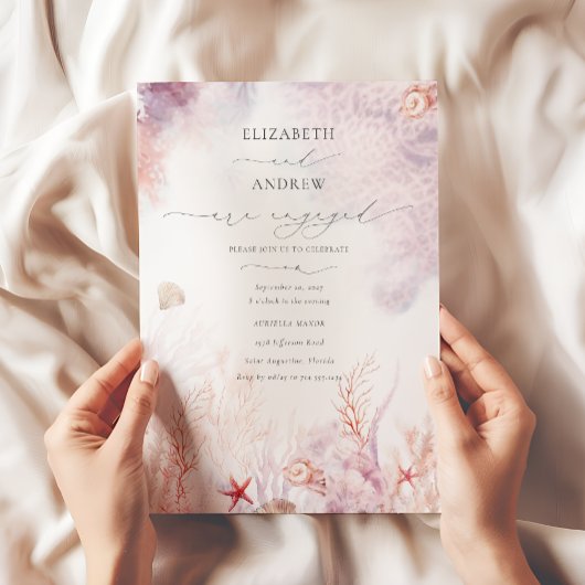 Invitation Élégant Fiançailles sous-marin nautique