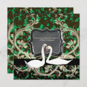 Invitation Élégant fiançailles vintage irlandais shamrock (Devant / Derrière)