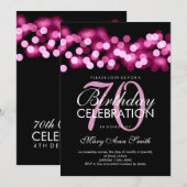 Invitation Elégant film hollywoodien de 70e anniversaire (Devant / Derrière)