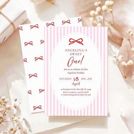 Invitation Elegant First Birthday Invitation.