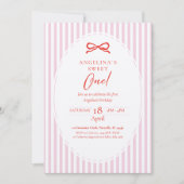 Invitation Elegant First Birthday Invitation. (Devant)