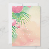 Invitation Elégant Flamants roses Palm Baby shower Feuille (Dos)