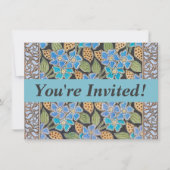 Invitation Élégant Fleur Bleu Périwinkle Floral Classic (Devant)