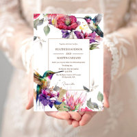 Élégant Fleur coloré Floral Deux oiseaux Mariage