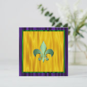 Invitation Élégant Fleur De Lis Mardi Gras Mariage (Debout devant)