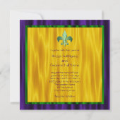Invitation Élégant Fleur De Lis Mardi Gras Mariage (Dos)