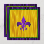 Invitation Élégant Fleur De Lis Mardi Gras Mariage (Devant / Derrière)