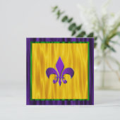 Invitation Élégant Fleur De Lis Mardi Gras Mariage (Debout devant)