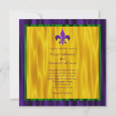 Invitation Élégant Fleur De Lis Mardi Gras Mariage (Dos)